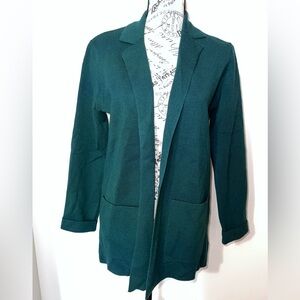 Brooks Brothers Red Fleece Merino Wool Blazer Cardigan/Forest Green/Medium